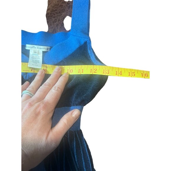 Nanette Lepore XS Blue Striped Knit Top‎ With Waist Tie - Picture 4 of 6